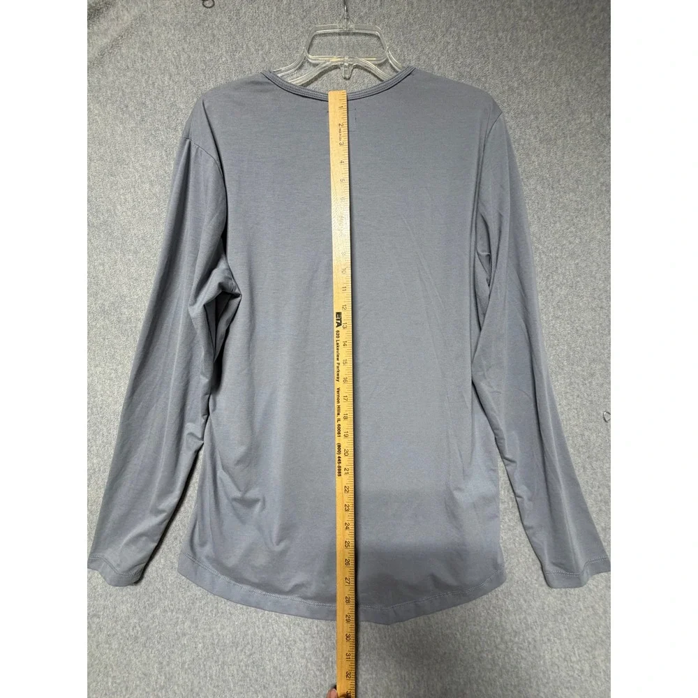 Cuts Clothing Mens Long Sleeve‎ Henley Gray Pyca Pro Curve Hem Shirt